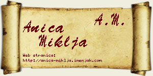 Anica Miklja vizit kartica